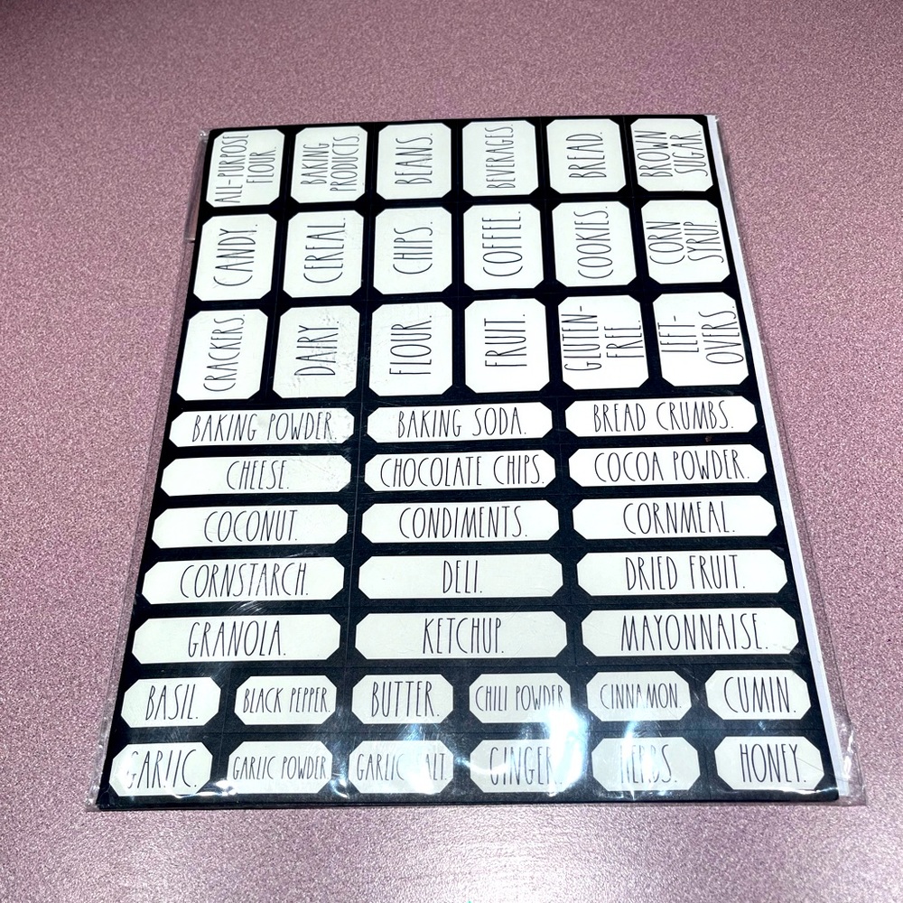 NWOT Rae Dunn 180 Organizing Labels Kitchen/Bathroom/Generic Minimalist …
